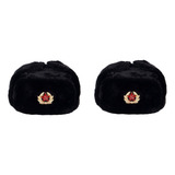 Boné Russo Shapka Ushanka (preto, Médico 60) 2 Unidades