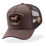 Boné Telinha Country Masculino Aba Couro Cavalo Mangalarga