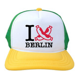 Boné Trucker Tela Americano I Love Berlim Oldschool Vintage