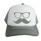Boné Trucker Tela Americano Mustache Bigode Oculos Oldschool