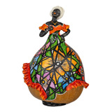 Boneca Africana Decorativa Artesanato Brasileiro 32cm