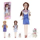 Boneca Articulada Com Cachorrinho Pet Coleção Infantil Abbie