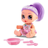 Boneca  Baby Rainbow  Papinha C/acessórios Violeta Bambola