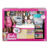 Boneca Barbie Cafeteria Com Acessórios Mattel Gmw03