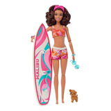 Boneca Barbie Negra Dia De Surf