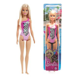 Boneca Barbie Praia Maiô Rosa Loira Mattel Original