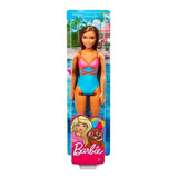 Boneca Barbie Praia Morena Maiô Azul
