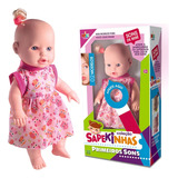 Boneca Bebê Fala Primeiros Sons Chora Sapekinha Meninas