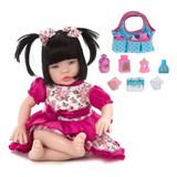 Boneca Bebê Realista Tipo Reborn Com Bolsinha Maternidade