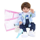 Boneca Bebe Reborn Laura Baby Adam 40cm 100% Vinil