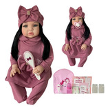Boneca Bebê Tipo Reborn Realista 53cm Morena Ou Loira