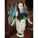 Boneca De Porcelana Dama Indiana Linda Luxo Antiga Rarissim