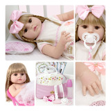 Boneca Estilo Reborn Baby Menina Loira