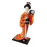 Boneca Gueixa Japonesa Quimono Polegadas Decoração