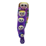 Boneca Madeira Matryoshka Russa 10,5 Cm Violeta 5 Peças