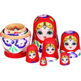 Boneca Matryoshka Russa Vermelha 5 Peças