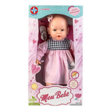 Boneca Meu Bebê Vestido Rosa Sapatinho Chupeta 60cm Estrela