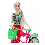 Boneca Musical C/ Bicicleta + Acessórios Tipo Barbie Promo