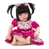 Boneca Tipo Bebê Reborn Baby Kiss Brinquedo Morena