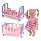 Boneca Tipo Reborn Loira Elisi +bercinho Para Hora De Dormir