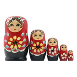 Bonecas Russas Matryoshka 5 Peças Vermelho