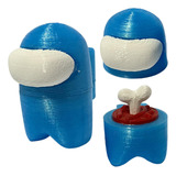 Boneco Among Us Brinquedo Desmontável 6.5cm Impostor Azul