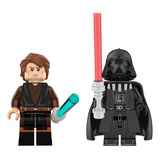 Boneco Anakin + Darth Vader Kit 2 Star Wars Blocos De Montar