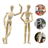 Boneco Articulado De Madeira Desenho Manequim Decoração 14cm