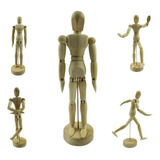 Boneco Articulado Madeira Clara 20cm Para Moda Arte Manequim
