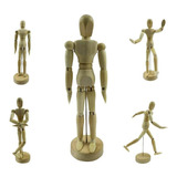 Boneco Articulado Madeira Clara 20cm Para Moda Arte Manequim