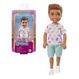 Boneco Barbie Chelsea - Menino Moreno Shorts Verde - Mattel