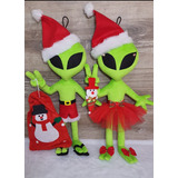 Boneco Et Casal Alienigena Noel Natal 50cm Caminhao Parabris