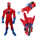 Boneco Infantil Aracmiano + Luva Lança Teia Homem Aranha