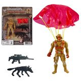 Boneco Infantil Paraquedista Comando Especial Paraquedas