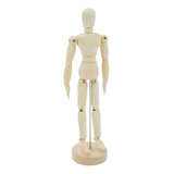 Boneco Madeira Articulado 22cm Manequim Decorativo Desenho