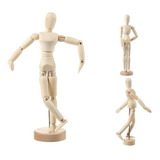 Boneco Madeira Manequim Articulado 14 Cm Modelo Desenho Arte