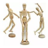 Boneco Manequim Articulado 14cm Madeira