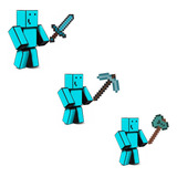 Boneco Minecraft Problems 25cm Streamers Original + 1 Arma