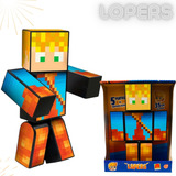 Boneco Minecraft Youtuber Lopers Gamers Jogo 35cm + Brinde