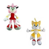 Boneco Pelúcia Sonic Tails E Amy