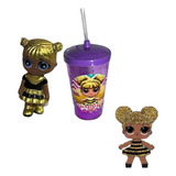 Boneco Personagens Menino E Menina + Copo Canudo Promoção
