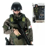 Boneco Soldado Militar Swat Força Especial Policia Americana