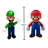 Bonecos Grandes Super Mario Bros E Luigi 25cm Coleção Kit