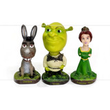 Bonecos Shrek Fiona Burro Bobblehead Dreamworks Lote 8 Cm