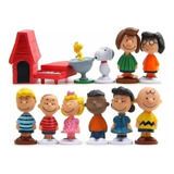 Bonecos Snoopy Charlie Brown 12 Miniaturas Coleção
