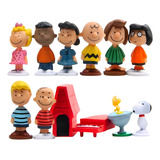 Bonecos Snoopy Charlie Brown Miniaturas 12pçs Pvc P/entrega