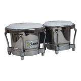 Bongô Aço Inox Cromado 7 E 8 Pol Percussão Luen Pele Vegan