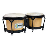 Bongo Luen 6/7 Madeira Natural Pele Animal Ferragem Preta