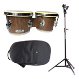 Bongo Madeira 6x7 Torelli Tb010 Com Pedestal E Capa