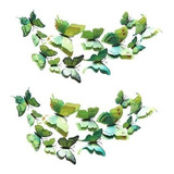 Borboletas Decorativas 3d Asa Dupla Kit 24 Verde Artificial